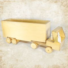 Wooden tractor trailer toy