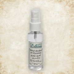 70% ethyl alcohol with added glycerin 50 ml in a spray bottle.