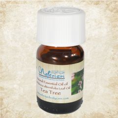 Tea Tree oil 25ml in a glass bottle.
