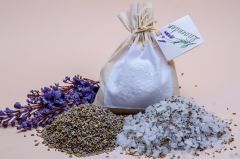 Bath salts with Lavender in Linen Bag
